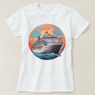 Camiseta Navio de cruzeiro colorido