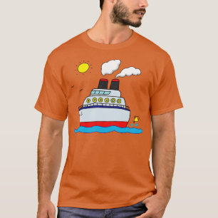 Camiseta Navio De Cruzeiro Engraçado A Navegar No Mar