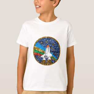 Camiseta navio de espaço do sequin