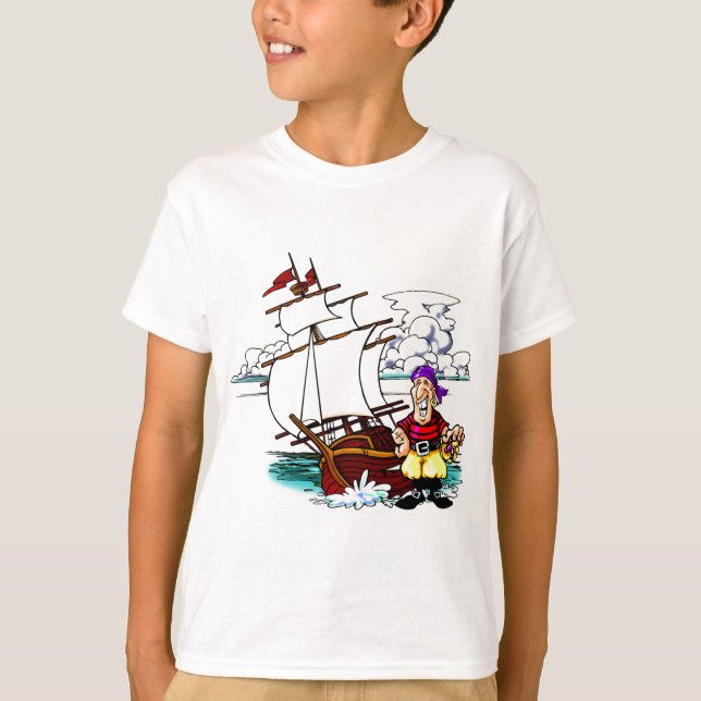 Camiseta Navio de navigação dos desenhos animados (Frente)