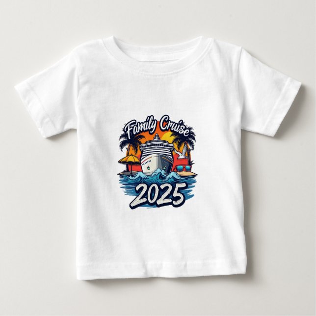 Camiseta Navio de Tripulação Familiar Cruise 2025 (Frente)