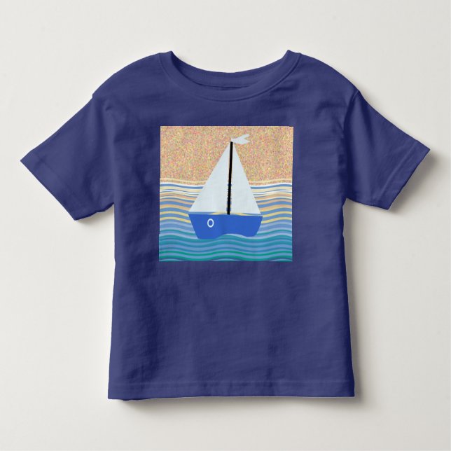 Camiseta Navio de vela em ondas oceânicas (Frente)