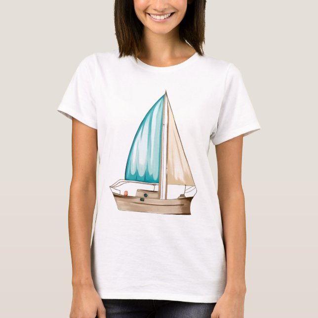 Camiseta Navio de vela feminino (Frente)