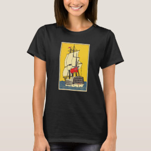 Camiseta Navio de Vela Fragata Clássica Canhões Velho Canad