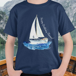 Camiseta Navio de vela personalizado do oceano aniversário 