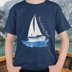 Camiseta Navio de vela personalizado do oceano aniversário