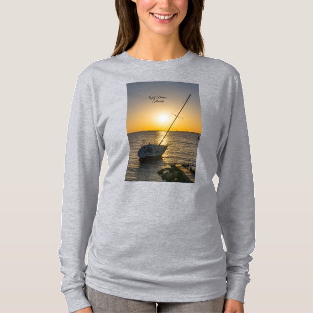 Camiseta Navio de vela solar naufragado Golfo de Breeze Lon (Frente)
