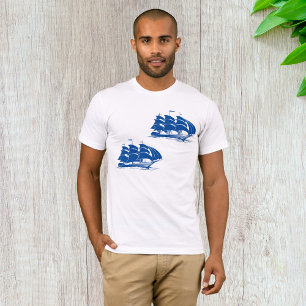 Camiseta Navio de Velas Antigo Clipper Náutico Oceano