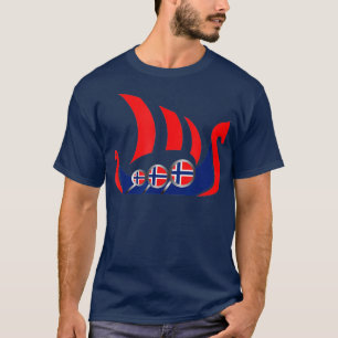 Camiseta Navio de Viagem da Noruega Navio Dragão Dragão n