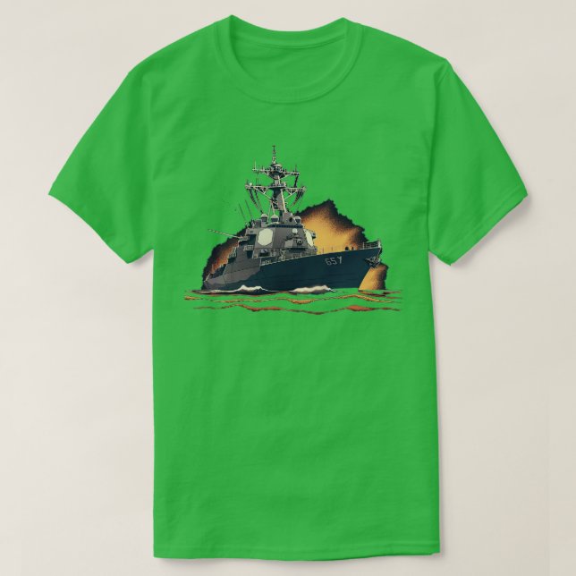 Camiseta Navio destruidor dos EUA (Frente do Design)