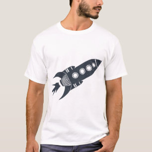Camiseta Navio do Foguete Retro