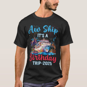 Camiseta Navio É Uma Viagem De Aniversário Da Família Cruis