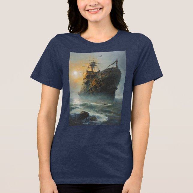 Camiseta Navio fantasma, navio pirata, (Frente)