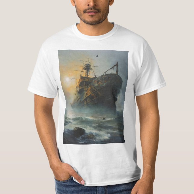 Camiseta Navio fantasma, navio pirata, (Frente)
