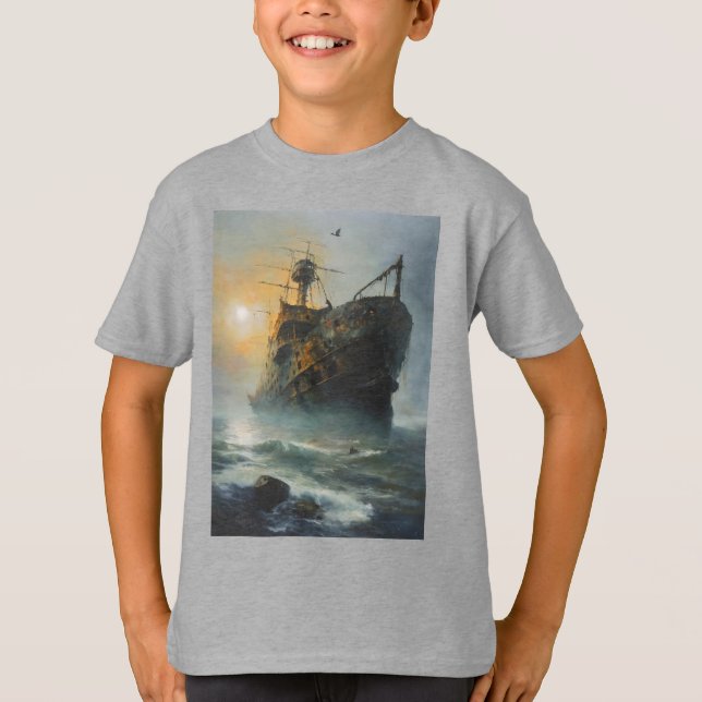 Camiseta Navio fantasma, navio pirata, (Frente)