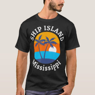 Camiseta Navio Island Beach Mississippi Vacinação de verão