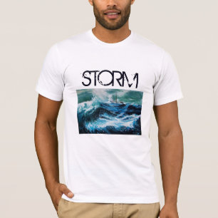 Camiseta Navio no mar em azul Marinho de tempestade