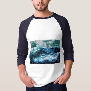 Camiseta Navio no mar em tempestade