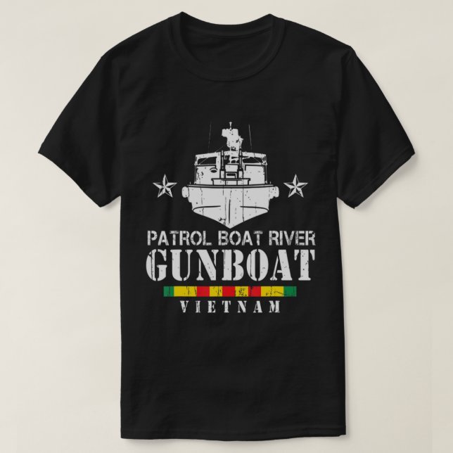 Camiseta Navio-patrulha (Naufrágio do Rio Gunboat Vietnam V (Frente do Design)