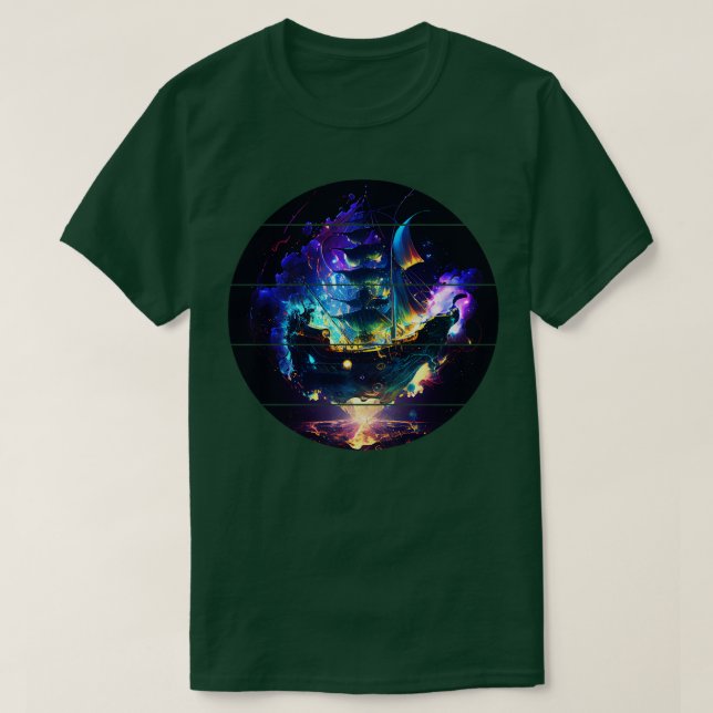 Camiseta Navio pirata (Frente do Design)