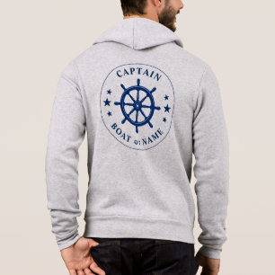 Camiseta Navios Helm Wheel Stars Capitão ou Cinza de Nome