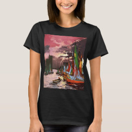 Camiseta Navios no Porto de La Rochelle Arte