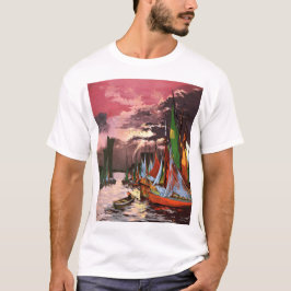 Camiseta Navios no Porto de La Rochelle Arte