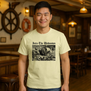 Camiseta Navios Que Velejam Para O Desconhecido Dos Monstro