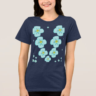 Camiseta Navy Blue com Padrão de Flor Esqueci-Me-N