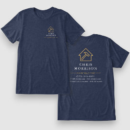 Camiseta Navy Blue Gold Contractor Home Repair
