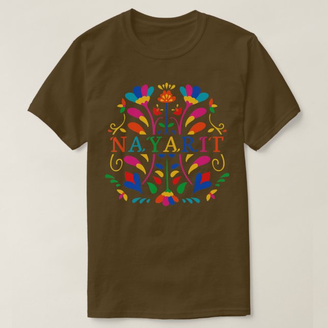 Camiseta Nayarit Shirt Nayarit Flower Nayarit Otomi México (Frente do Design)