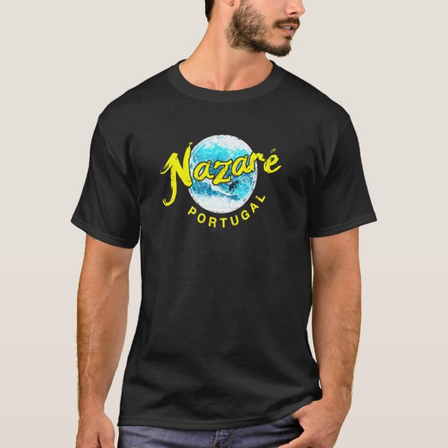 Camiseta Nazare Portugal Big Wave Surfer (Frente)