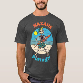 Camiseta Nazare Portugal Skeleton Souvenir Lembrete