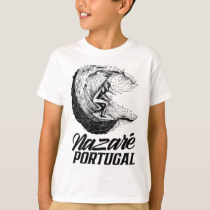 Camiseta Nazaré Portugal Surfando Surfista Onda de Surf