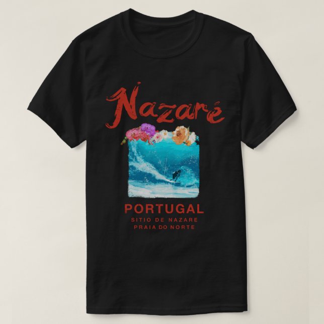 Camiseta Nazare Portugal Surfing Vintage Retro 984 (Frente do Design)