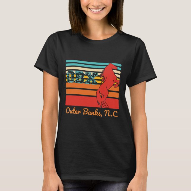 Camiseta Nc Obx Retro Corolla Beach Vacations Outer Banks W (Frente)