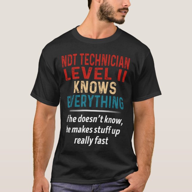 Camiseta Ndt Technician Level Ii Sabe Tudo (Frente)