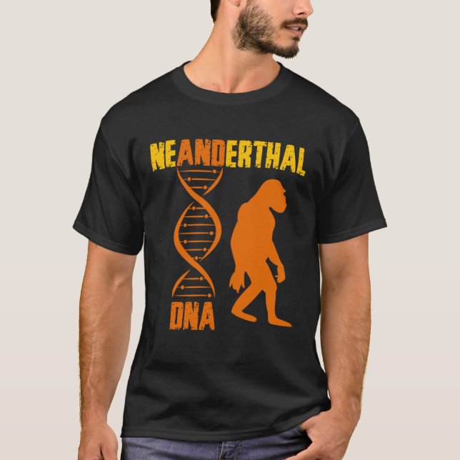 Camiseta Neanderthal Primate Cavemen DNA Genetics Paleoanth (Frente)