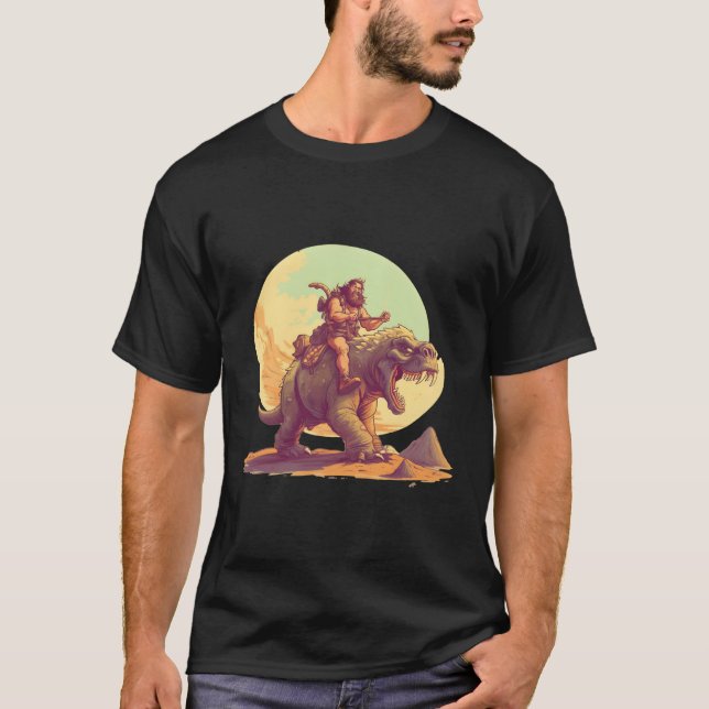 Camiseta Neanderthaler Rides Monster (Frente)