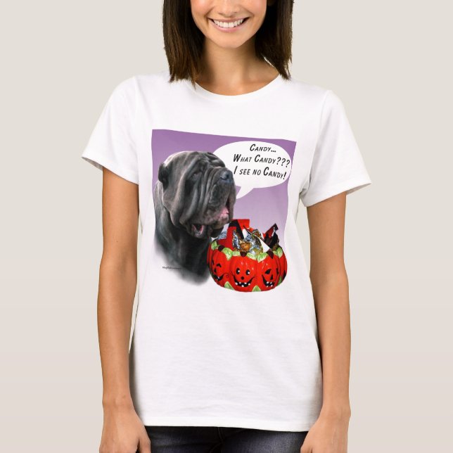 Camiseta Neapolitan Mastiff Halloween Candy (Frente)