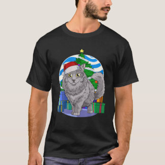 Camiseta Nebelung Cat Cute Santa Christmas Tree Decor