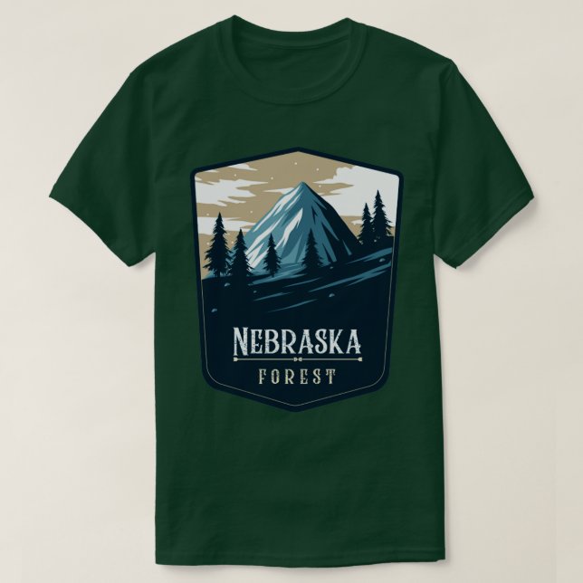 Camiseta Nebraska Forest Camping Hiking e Backpacking (Frente do Design)