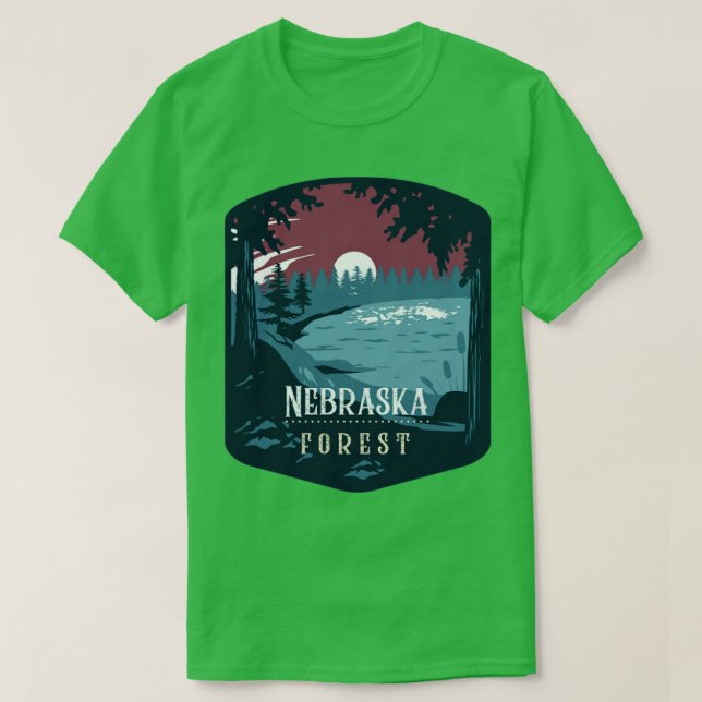 Camiseta Nebraska Forest Camping Hiking e Backpacking (Frente do Design)