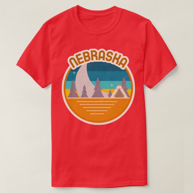 Camiseta Nebraska Forest Camping Hiking e Backpacking (Frente do Design)