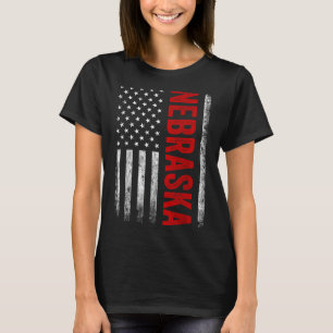 Camiseta Nebraska Vintage Eua Flag Retro For Men Wo