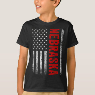 Camiseta Nebraska Vintage Eua Flag Retro For Men Wo