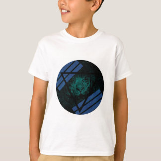 Camiseta Nebulosa do Tigre do Hipster Teal com Triângulo Pr