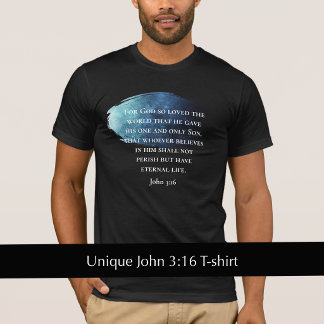 Camiseta Nebulosa Moderna Personalizada João 3:16 Escritura