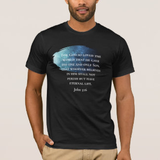 Camiseta Nebulosa Moderna Personalizada João 3:16 Escritura