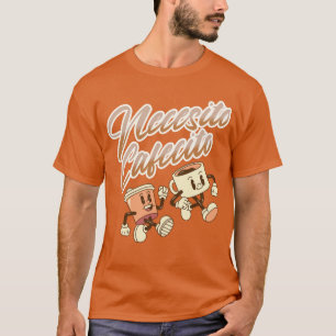 Camiseta Necesito Cafecito Orange Vintage espanhol